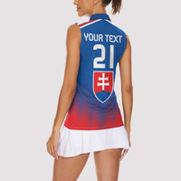 Custom Slovakia Football Women Sleeveless Polo Shirt Come On Sokoli Falcons - Wonder Print Shop