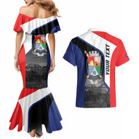 Caribbean Sint Maarten Personalized Couples Matching Mermaid Dress and Hawaiian Shirt Brown Pelican - Wonder Print Shop