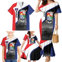 Caribbean Sint Maarten Personalized Family Matching Mermaid Dress and Hawaiian Shirt Brown Pelican - Wonder Print Shop