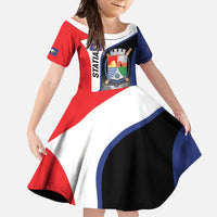 Caribbean Sint Maarten Personalized Family Matching Short Sleeve Bodycon Dress and Hawaiian Shirt Brown Pelican - Wonder Print Shop