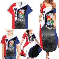 Caribbean Sint Maarten Personalized Family Matching Summer Maxi Dress and Hawaiian Shirt Brown Pelican - Wonder Print Shop