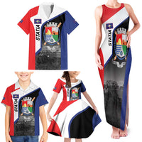 Caribbean Sint Maarten Personalized Family Matching Tank Maxi Dress and Hawaiian Shirt Brown Pelican - Wonder Print Shop