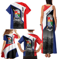 Caribbean Sint Maarten Personalized Family Matching Tank Maxi Dress and Hawaiian Shirt Brown Pelican - Wonder Print Shop