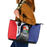 Caribbean Sint Maarten Personalized Leather Tote Bag Brown Pelican - Wonder Print Shop