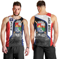 Caribbean Sint Maarten Personalized Men Tank Top Brown Pelican - Wonder Print Shop