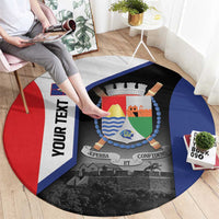 Caribbean Sint Maarten Personalized Round Carpet Brown Pelican - Wonder Print Shop