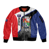 Caribbean Sint Maarten Personalized Sleeve Zip Bomber Jacket Brown Pelican - Wonder Print Shop