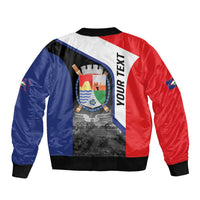 Caribbean Sint Maarten Personalized Sleeve Zip Bomber Jacket Brown Pelican - Wonder Print Shop