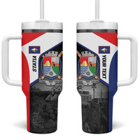 Caribbean Sint Maarten Personalized Tumbler With Handle Brown Pelican - Wonder Print Shop