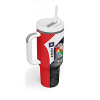 Caribbean Sint Maarten Personalized Tumbler With Handle Brown Pelican - Wonder Print Shop