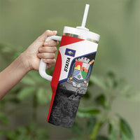 Caribbean Sint Maarten Personalized Tumbler With Handle Brown Pelican - Wonder Print Shop