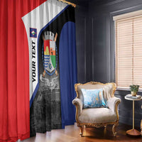 Caribbean Sint Maarten Personalized Window Curtain Brown Pelican - Wonder Print Shop