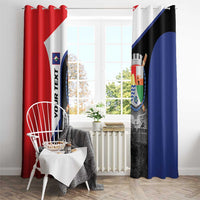 Caribbean Sint Maarten Personalized Window Curtain Brown Pelican - Wonder Print Shop