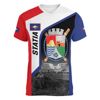 Caribbean Sint Maarten Personalized Women V-Neck T-Shirt Brown Pelican - Wonder Print Shop