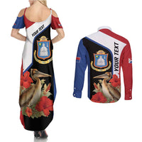 Caribbean Sint Eustatius Personalized Couples Matching Summer Maxi Dress and Long Sleeve Button Shirt Statia Superba et confidens - Wonder Print Shop
