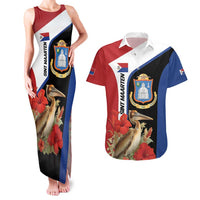 Caribbean Sint Eustatius Personalized Couples Matching Tank Maxi Dress and Hawaiian Shirt Statia Superba et confidens - Wonder Print Shop
