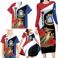 Caribbean Sint Eustatius Personalized Family Matching Long Sleeve Bodycon Dress and Hawaiian Shirt Statia Superba et confidens - Wonder Print Shop