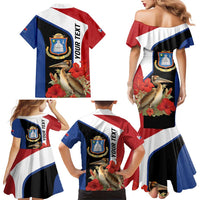 Caribbean Sint Eustatius Personalized Family Matching Mermaid Dress and Hawaiian Shirt Statia Superba et confidens - Wonder Print Shop