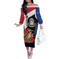 Caribbean Sint Eustatius Personalized Off The Shoulder Long Sleeve Dress Statia Superba et confidens - Wonder Print Shop
