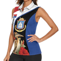 Caribbean Sint Eustatius Personalized Women Sleeveless Polo Shirt Statia Superba et confidens - Wonder Print Shop