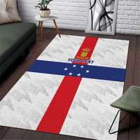 Personalized Nederlandse Antillen 1959-1986 Area Rug Simple Flag Style - Wonder Print Shop