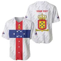 Personalized Nederlandse Antillen 1959-1986 Baseball Jersey Simple Flag Style - Wonder Print Shop
