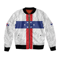 Personalized Nederlandse Antillen 1959-1986 Bomber Jacket Simple Flag Style - Wonder Print Shop