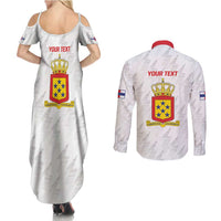 Personalized Nederlandse Antillen 1959-1986 Couples Matching Summer Maxi Dress and Long Sleeve Button Shirt Simple Flag Style - Wonder Print Shop
