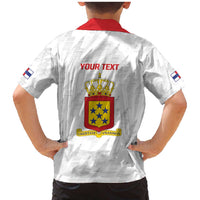 Personalized Nederlandse Antillen 1959-1986 Family Matching Mermaid Dress and Hawaiian Shirt Simple Flag Style - Wonder Print Shop