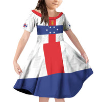 Personalized Nederlandse Antillen 1959-1986 Family Matching Off Shoulder Short Dress and Hawaiian Shirt Simple Flag Style - Wonder Print Shop