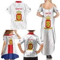 Personalized Nederlandse Antillen 1959-1986 Family Matching Summer Maxi Dress and Hawaiian Shirt Simple Flag Style - Wonder Print Shop