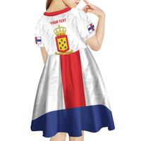 Personalized Nederlandse Antillen 1959-1986 Kid Short Sleeve Dress Simple Flag Style - Wonder Print Shop