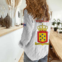 Personalized Nederlandse Antillen 1959-1986 Women Casual Shirt Simple Flag Style - Wonder Print Shop