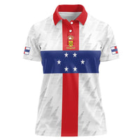 Personalized Nederlandse Antillen 1959-1986 Women Polo Shirt Simple Flag Style - Wonder Print Shop