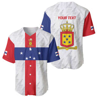 Personalized Nederlandse Antillen 1986-2010 Baseball Jersey Simple Flag Style - Wonder Print Shop