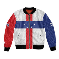 Personalized Nederlandse Antillen 1986-2010 Bomber Jacket Simple Flag Style - Wonder Print Shop