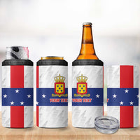 Personalized Nederlandse Antillen 1986-2010 4 in 1 Can Cooler Tumbler Simple Flag Style - Wonder Print Shop