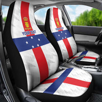 Personalized Nederlandse Antillen 1986-2010 Car Seat Cover Simple Flag Style - Wonder Print Shop