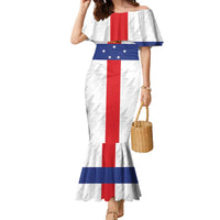 Personalized Nederlandse Antillen 1986-2010 Family Matching Mermaid Dress and Hawaiian Shirt Simple Flag Style - Wonder Print Shop