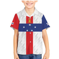 Personalized Nederlandse Antillen 1986-2010 Family Matching Mermaid Dress and Hawaiian Shirt Simple Flag Style - Wonder Print Shop