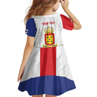 Personalized Nederlandse Antillen 1986-2010 Family Matching Short Sleeve Bodycon Dress and Hawaiian Shirt Simple Flag Style - Wonder Print Shop