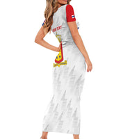 Personalized Nederlandse Antillen 1986-2010 Family Matching Short Sleeve Bodycon Dress and Hawaiian Shirt Simple Flag Style - Wonder Print Shop