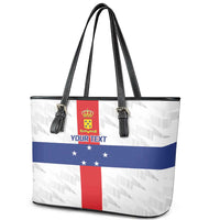 Personalized Nederlandse Antillen 1986-2010 Leather Tote Bag Simple Flag Style - Wonder Print Shop