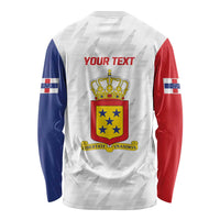 Personalized Nederlandse Antillen 1986-2010 Long Sleeve Shirt Simple Flag Style - Wonder Print Shop