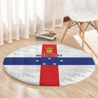 Personalized Nederlandse Antillen 1986-2010 Round Carpet Simple Flag Style - Wonder Print Shop