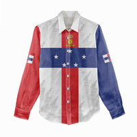 Personalized Nederlandse Antillen 1986-2010 Women Casual Shirt Simple Flag Style - Wonder Print Shop