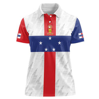 Personalized Nederlandse Antillen 1986-2010 Women Polo Shirt Simple Flag Style - Wonder Print Shop
