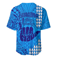 Strong Maui Baseball Jersey Good Living Hawaii with Shaka Sign Kakau Tribal Blue LT9 - Wonder Print Shop