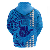 Strong Maui Hoodie Good Living Hawaii with Shaka Sign Kakau Tribal Blue - Wonder Print Shop