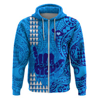 Strong Maui Hoodie Good Living Hawaii with Shaka Sign Kakau Tribal Blue - Wonder Print Shop